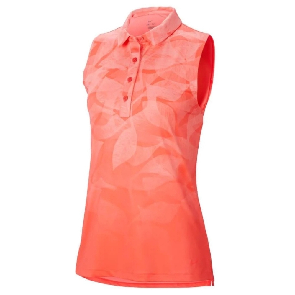 Nike Dri-FIT Fairway Print Golf Polo Laser Crimson Size MEDIUM
